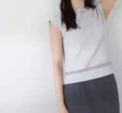 NATURAL BEAUTY BASIC フレンチスリーブシアーラインニットのサムネイル
