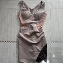 JEWELS キャバドレス Sサイズ ビジュー ベージュ 使用感あり
