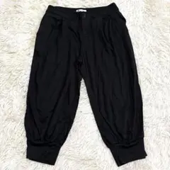 m979 美品✨MKミッシェルクラン クロップド丈 サルエルパンツ 黒 ヨガ