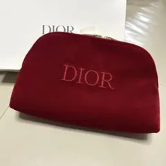DIOR ディオール 赤 ベロア ポーチ ノベルティ コスメポーチ