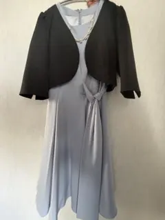 ライトブルー ドレス ボレロ付き
