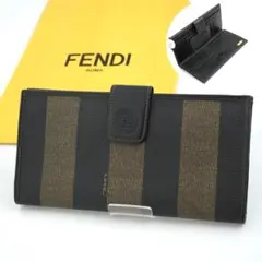 ✨Sランク✨　FENDI 長財布　ペカン柄　ストライプ　ズッカ　ズッキーノ　FFのサムネイル