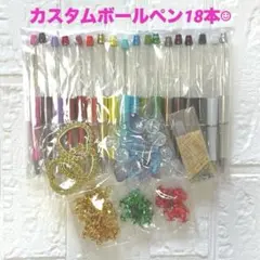 カスタムボールペン 18本 替え芯 パーツ 染めビーズ まとめ売り