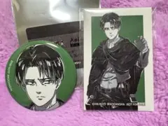 進撃の巨人リヴァイBLACKLABELスクエア缶バッジAMNIBUS特典
