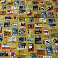 にゃんこだ和　マスタード　　生地幅×195