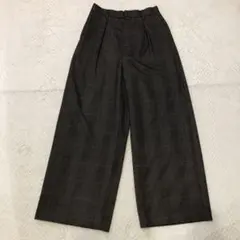 LOWRYSFARM チェック ワイド タックパンツ