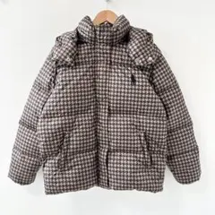美品✨ラルフローレン　ダウンジャケット　千鳥柄　ブラウン　Mのサムネイル