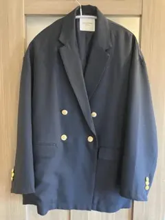 ネイビー ダブルブレスト テーラードジャケット
