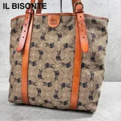 希少✨イルビゾンテ ヴィンテージキャンバス レザー トート バッファロー 総柄