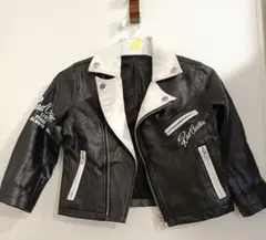 m*y様 Rad Custom ライダースジャケット 黒と白　子ども服　100c
