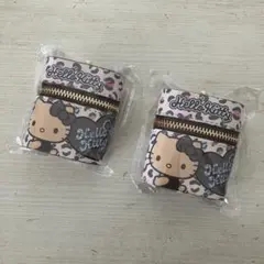 ハローキティ　スカーフ付チャームポーチ　２点セット　ヒョウ柄　日焼けキティ