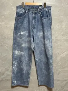LIDNM リドム　SUNBURN FADED DENIM ブリーチ　ワイドのサムネイル
