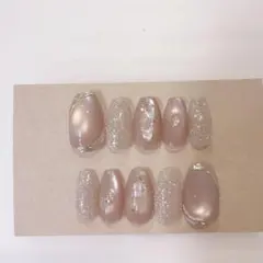 現品　ネイルチップ　フラッシュ　マグネットネイル　ニュアンス　ミラーネイル　秋