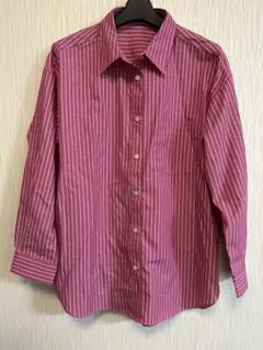 GU★ストライプ オーバーサイズシャツ 12 PINK