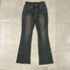 古着 フレアデニム ブーツカット スタッズ Y2K