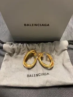 【BALENCIAGA】Gold ツイストフープピアスのサムネイル