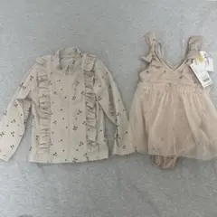 セット⭐︎説明必読　アプレレクールワンピース水着&ノーブランドラッシュガード90