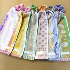 036.おりこうエプロン　おりこうタオル　タオルエプロン　6枚組　無撚糸　女の子