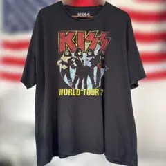 USA古着KISS WORLD TOUR '77 プリント　バンドTシャツ