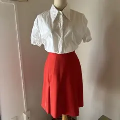 ラトータリテ イエナ 赤 プリーツスカート ひざ丈