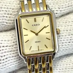 【新品電池】 SEIKO CREO タンク レクタンギュラー コンビ レディース