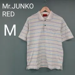 ♡Mr.JUNKO RED ポロシャツ マルチボーダー Mサイズ　メンズ♡のサムネイル