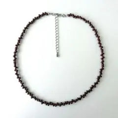 《再販》　赤紫　ブラウン　ビーズ　チョーカー