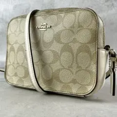 極美品 コーチ シグネチャー ショルダーバッグ カメラバッグ クロスボディ ロゴ