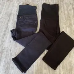 マタニティパンツ　デニム　ニット　細身　ストレート　値下げしました