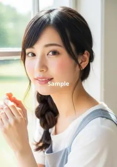【現品限り！】【AI作成写真L判サイズ】理想の彼女 頬赤らめる