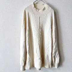 ◎ フィルグランデ FILGRANDE 【38】アイボリー ケーブルニット 長袖