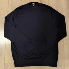 UNIQLO メリノウールクルーネックセーター XL ネイビー