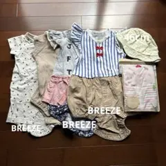 ベビー服　70 女　まとめ売り　ロンパース　夏　半袖　BREEZE