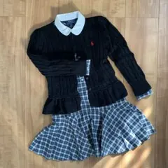 Polo Ralph Lauren 黒 カーディガン 　チェックのワンピース
