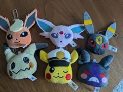 【Pokémon】ポケモン ボールチェーン付きぬいぐるみキーホルダー 6体セット