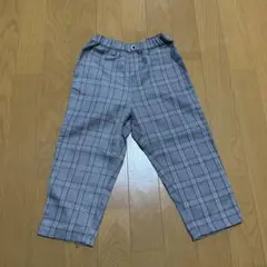 新品未使用☆コムサイズム　グレー系チェック柄ロングパンツ100㎝