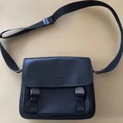 美品】COACHメッセンジャーバッグ ナイロン×レザー ブラック F05300
