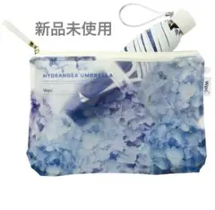 【新品タグ付き】紫陽花アンブレラ ミニ Wpc. ビニール傘 折りたたみ ブルーのサムネイル