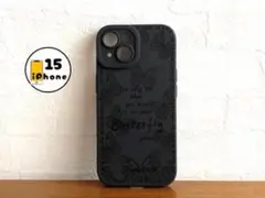 【割引有り】iPhone15 ケース　カバー　スマホケース　黒　蝶