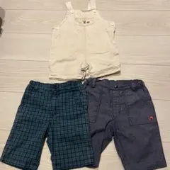ファミリア　ハーフパンツ　90.100 サロペット80 3着セット
