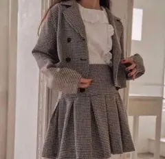 sheller シェリエ ポイントボタンキュロット ショートパンツ 千鳥