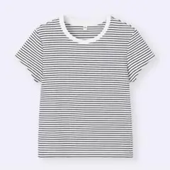 GU リブボーダーT オフホワイトのサムネイル