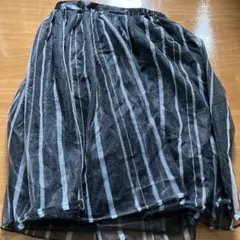 ストライプ柄 膝丈スカート ブラック Lサイズ