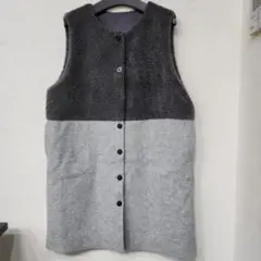 ミューズミュー　ベスト　ロングベスト　ジレ　グレー　L