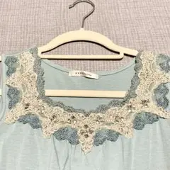 axes femme ゴージャスビジュー　タンクトップ　グリーン　姫
