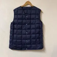 TAION タイオン インナーダウンベスト サイズL ネイビー メンズ