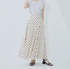 natural couture 綿麻ハイウエストサーキュラースカートのサムネイル