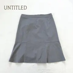 アンタイトル　M ひざ丈スカート　フレア　オフィスカジュアル　無地　シンプル