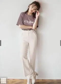 GRL センタープレスフレアパンツ スラックス オフベージュ 秋