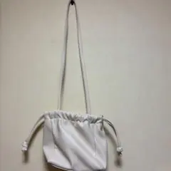 2way 巾着バッグ　ホワイト